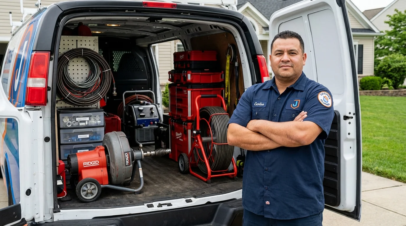 Professional drain cleaning equipment and Johns Plumbing LLC plumber in Travelers Rest