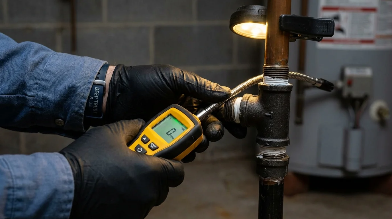 Gas leak detection with electronic sniffer by Johns Plumbing LLC in Travelers Rest